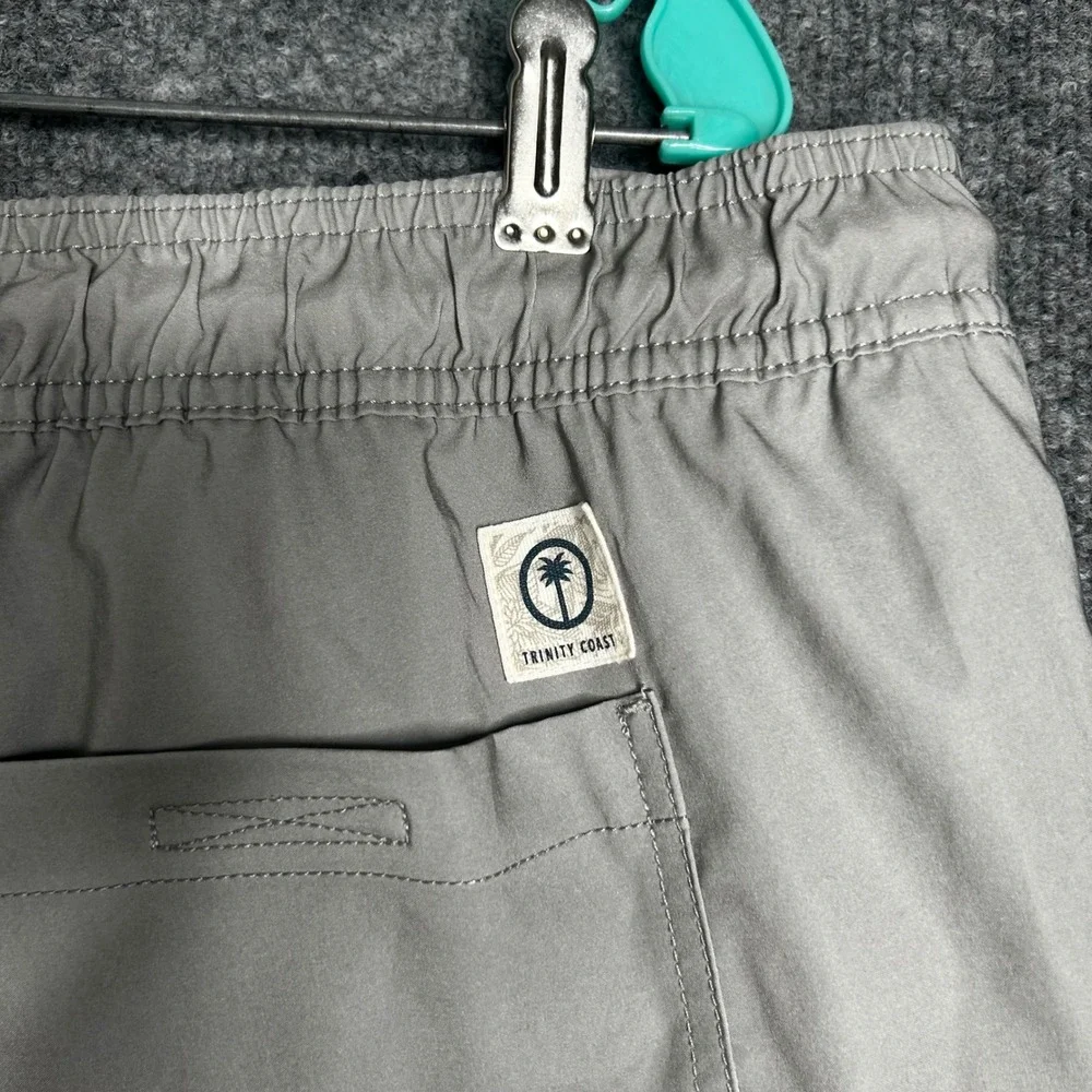 Trinity Coast Mens 2XLT Grey Black Colorblock Swim Trunks Board Shorts
